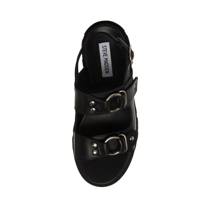 Sandalias de Plataforma Steve Madden Garrick Cuero Mujer Negras | ES QM4093